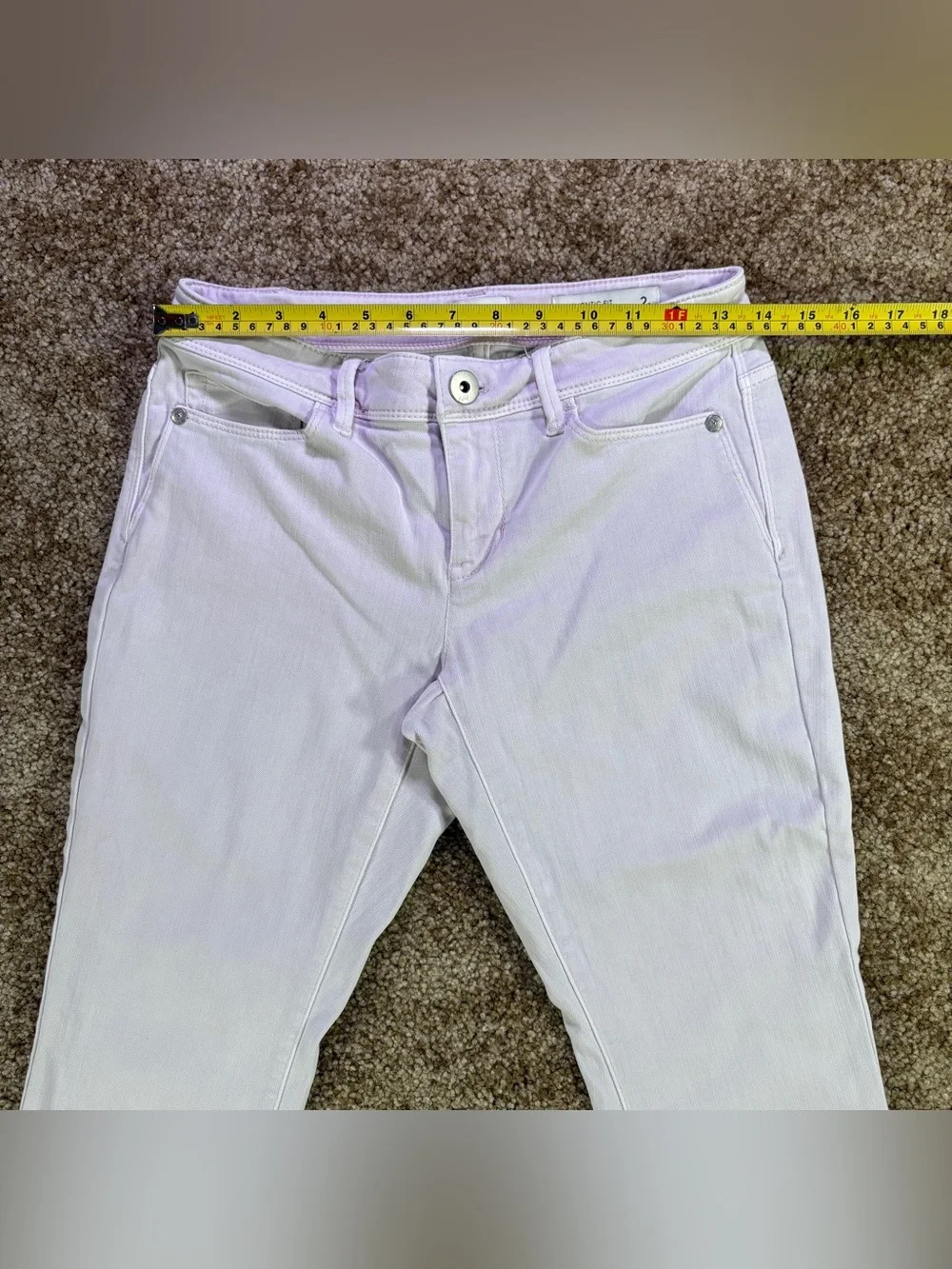 J. Jill Authentic Fit Slim Ankle Jeans Women’s Petite 2‎ Light Grey Blush Pink